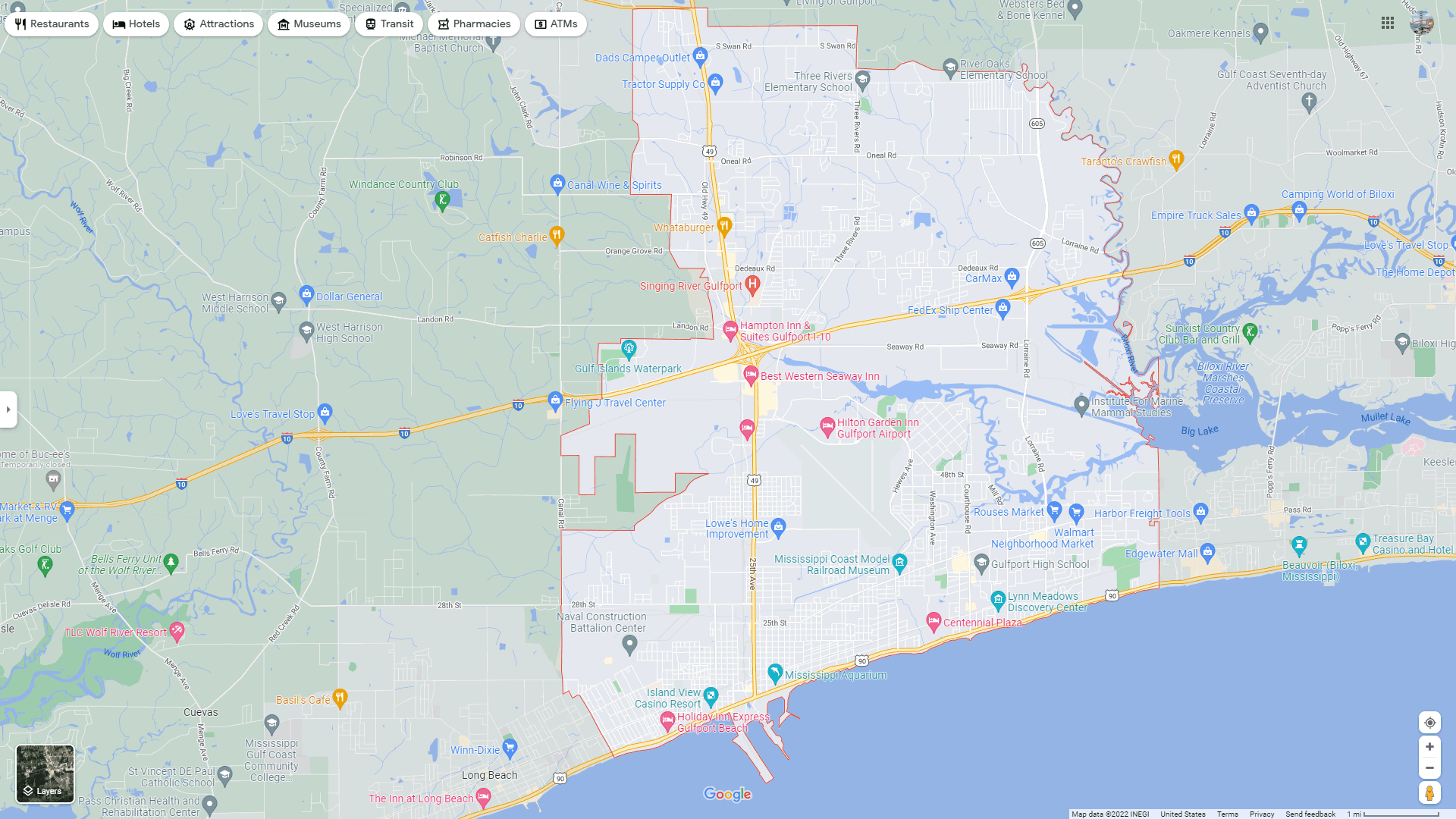 Gulfport Mississippi Map